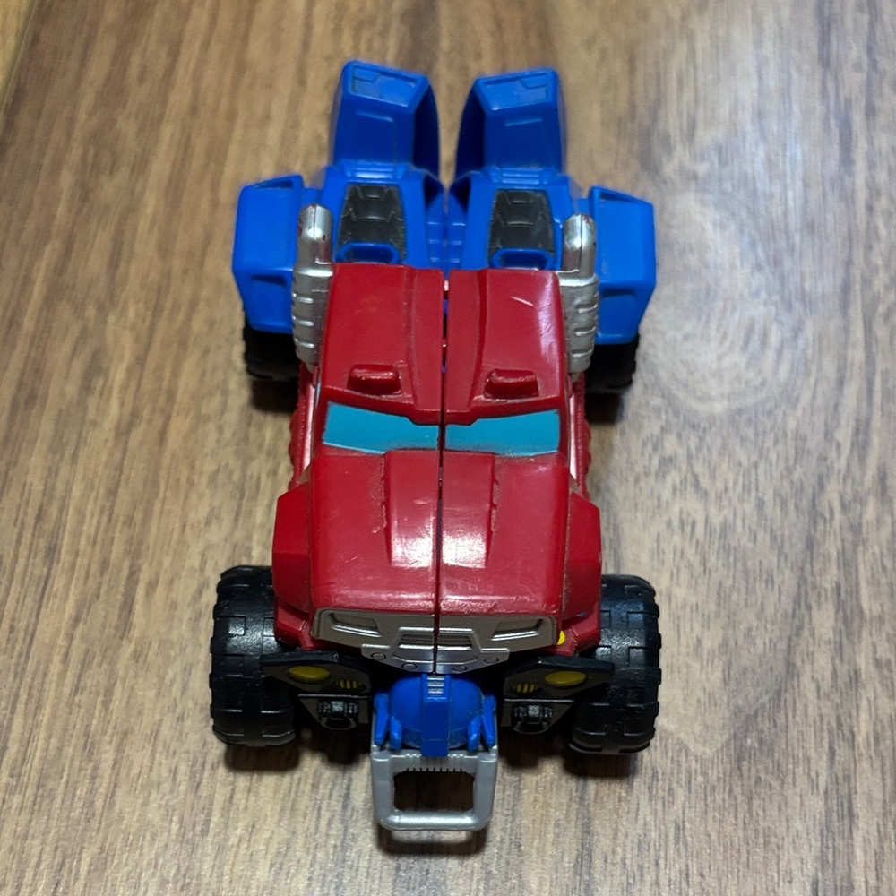 Red and Blue Transforming Toy Truck